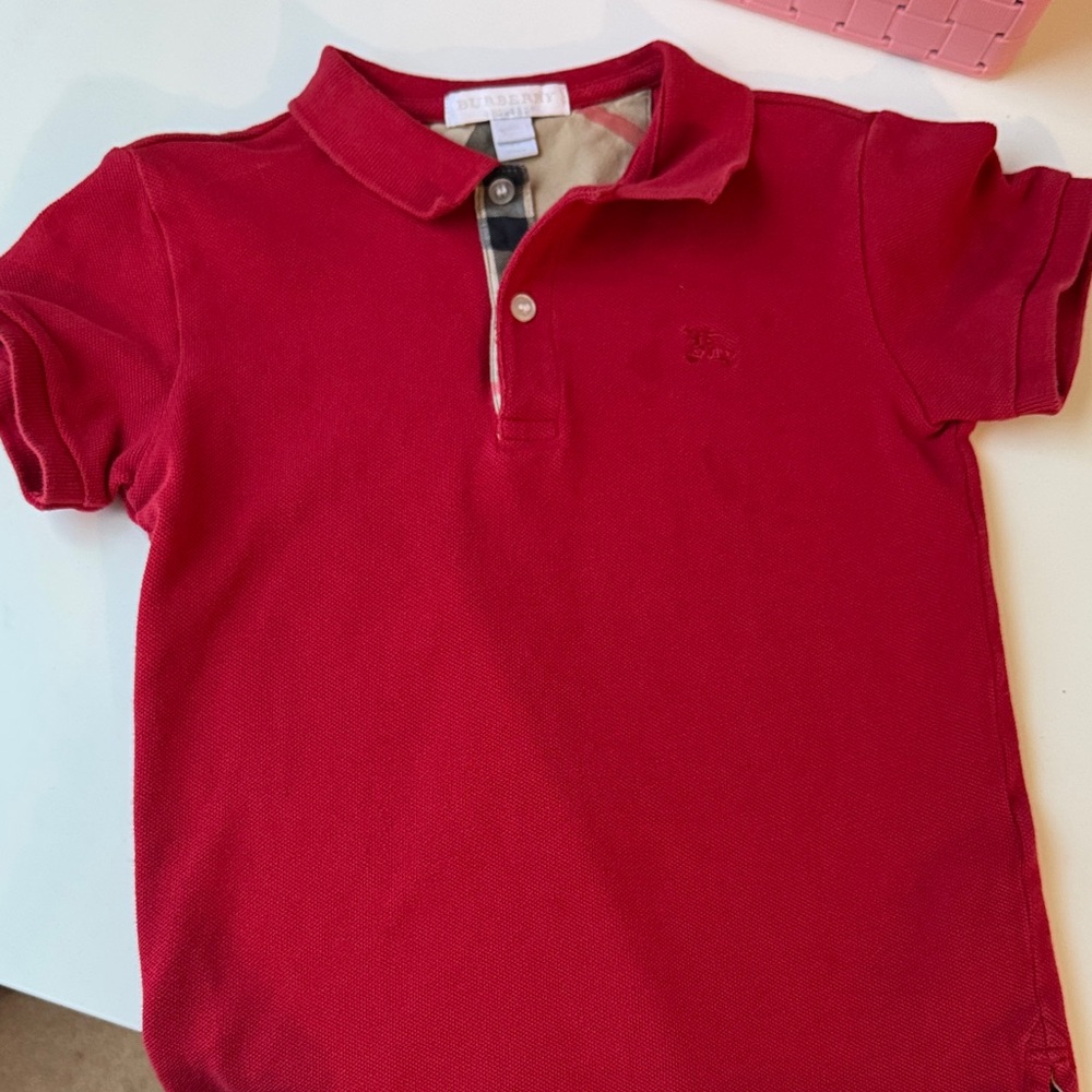 Burberry Kids Red Polo Shirt